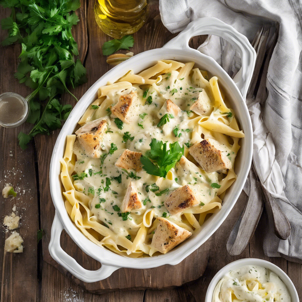 Baked Chicken Fettuccine Alfredo